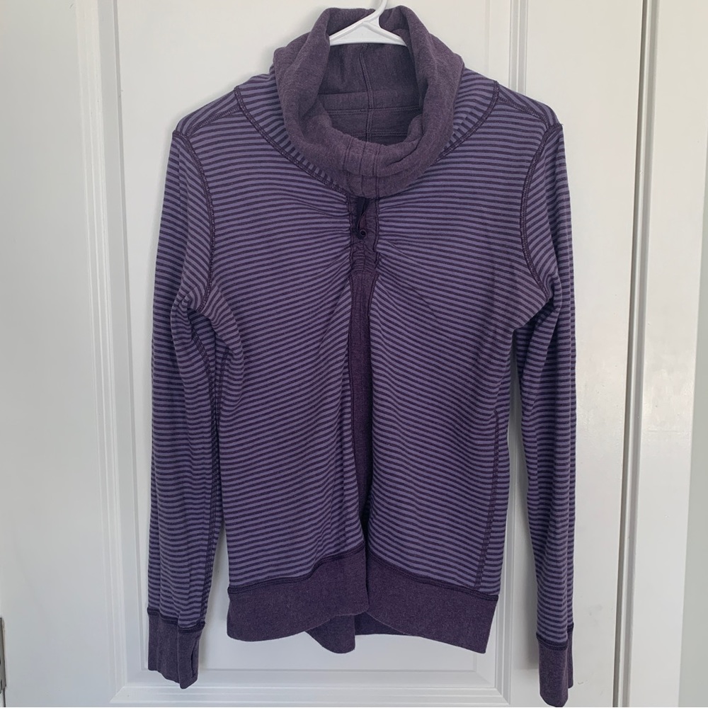 Women’s 4 Lululemon In A Cinch Long Sleeve Tee Heathered Deep Zinfandel Stripe
